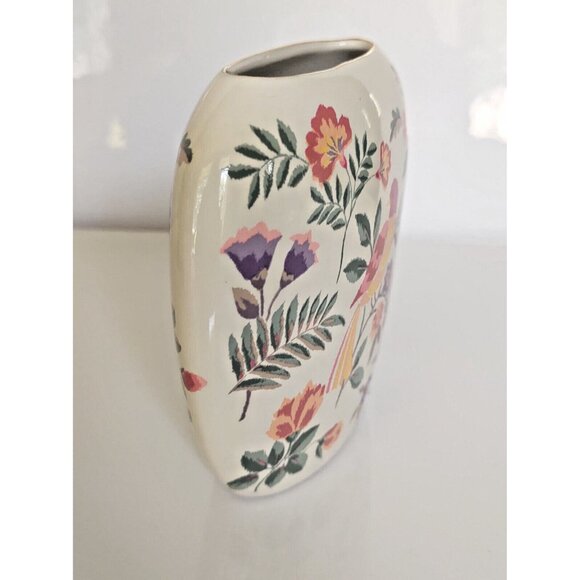 Japanese Otagiri Vase, Otagiri Royal Garden Floral Pillow Vase 4 1/2" - Picture 10 of 13